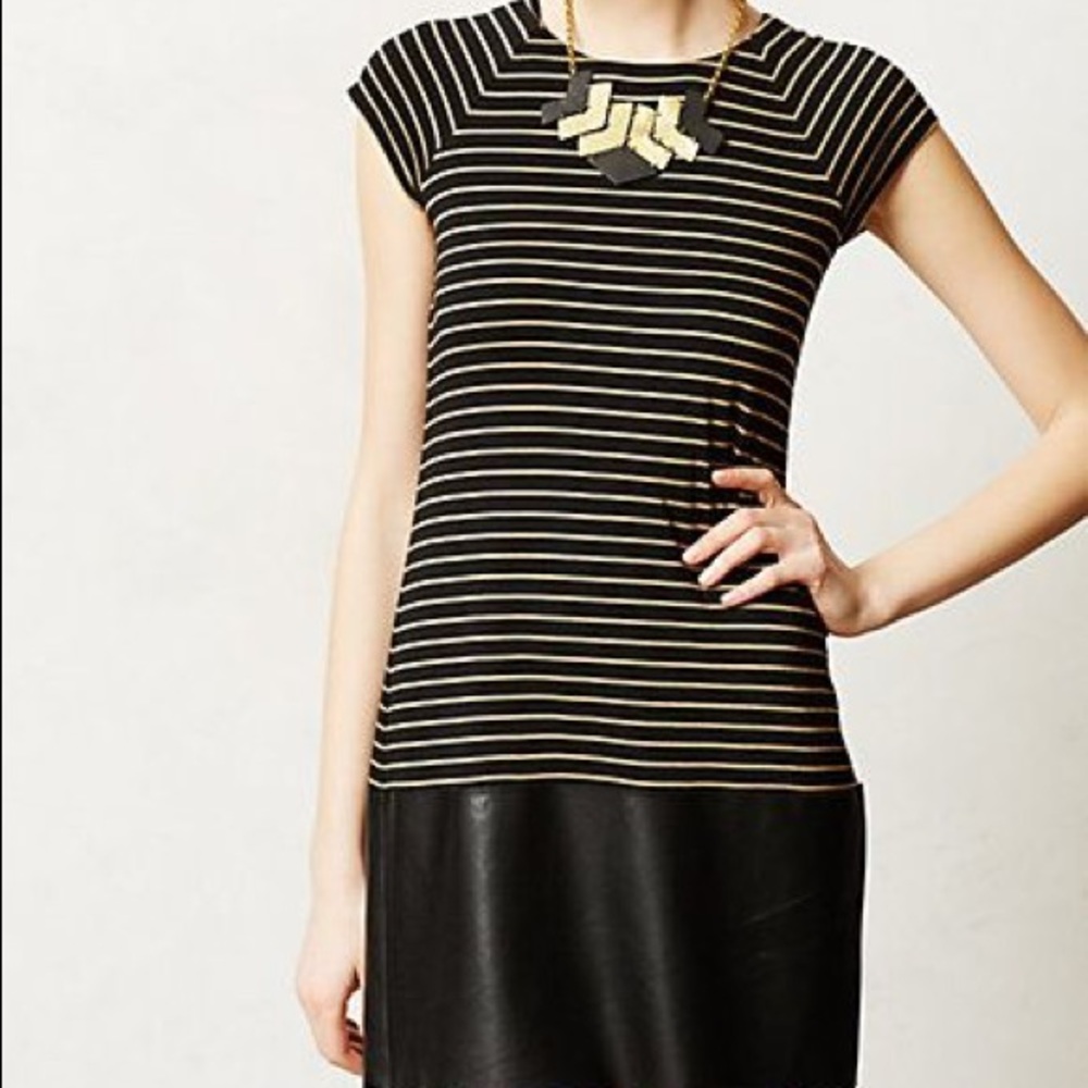 Anthropologie Bailey 44 Black Stripe Tunic Dress
